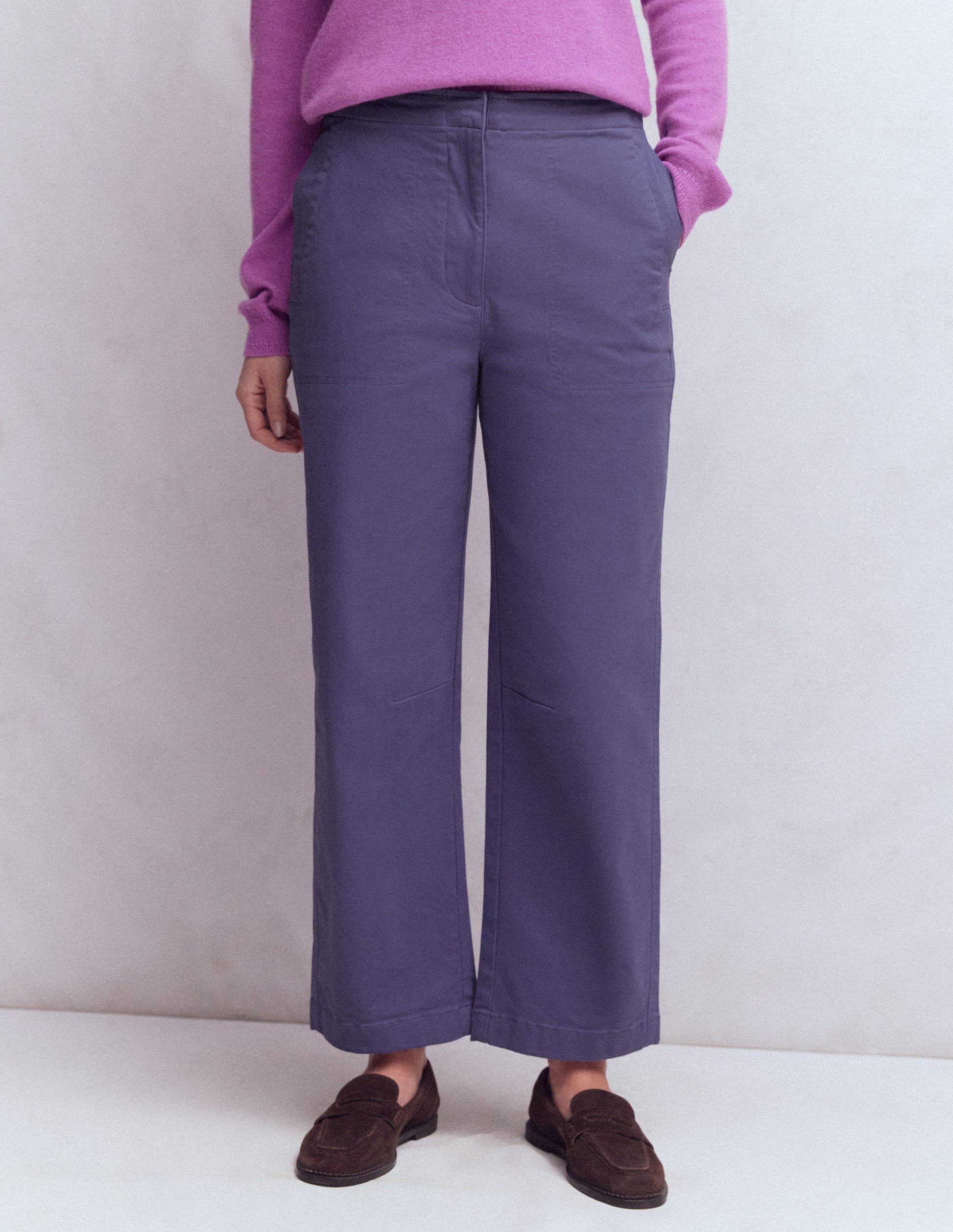 Barrel Leg Chino Pants-Purple Thistle-4