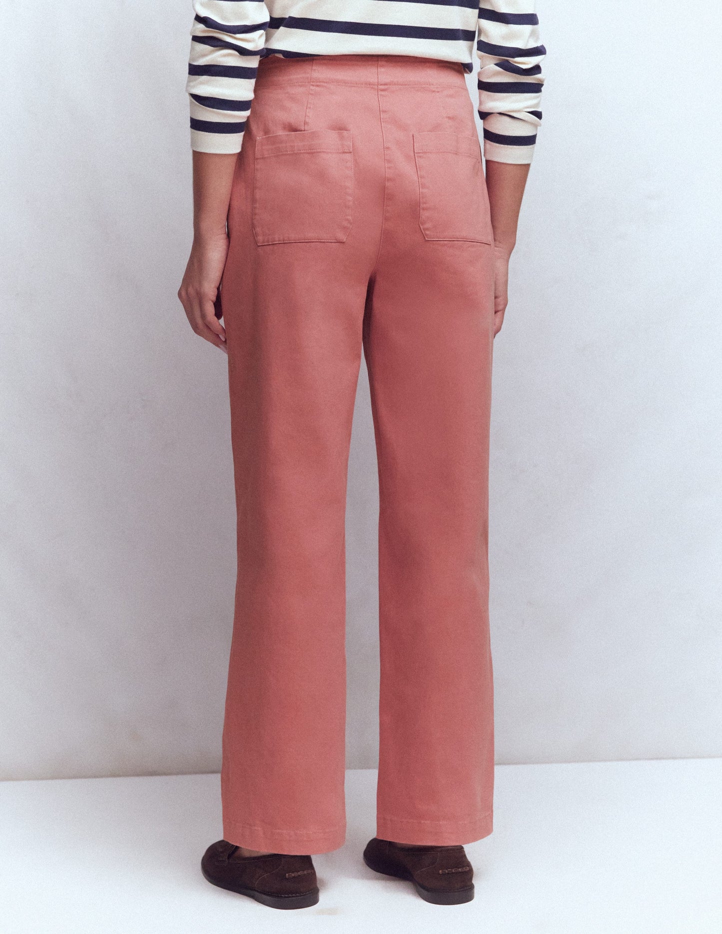 Cotton Straight Leg Pants-Vintage Rose