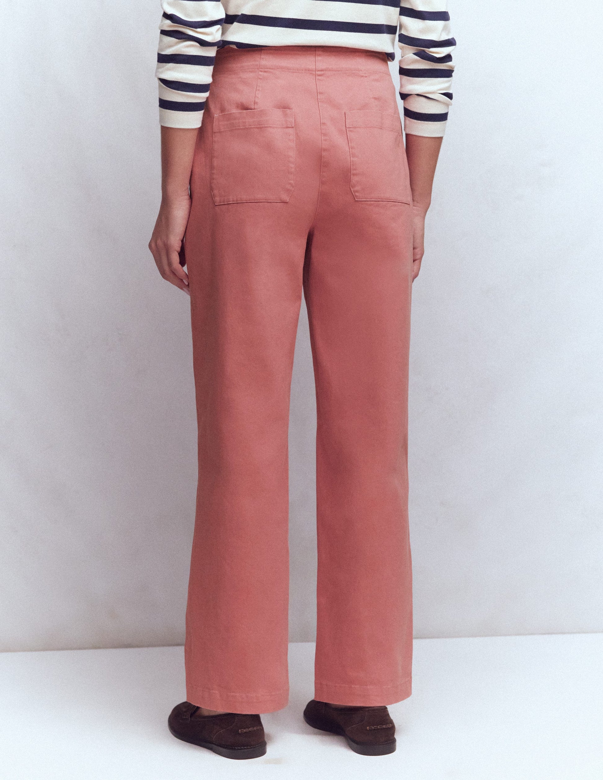 Cotton Straight Leg Pants-Vintage Rose-3