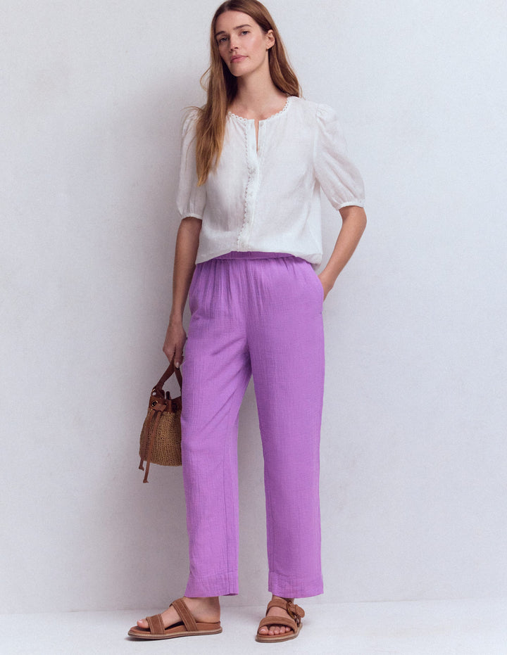 Double Cloth Crop Pants-Amethyst Purple