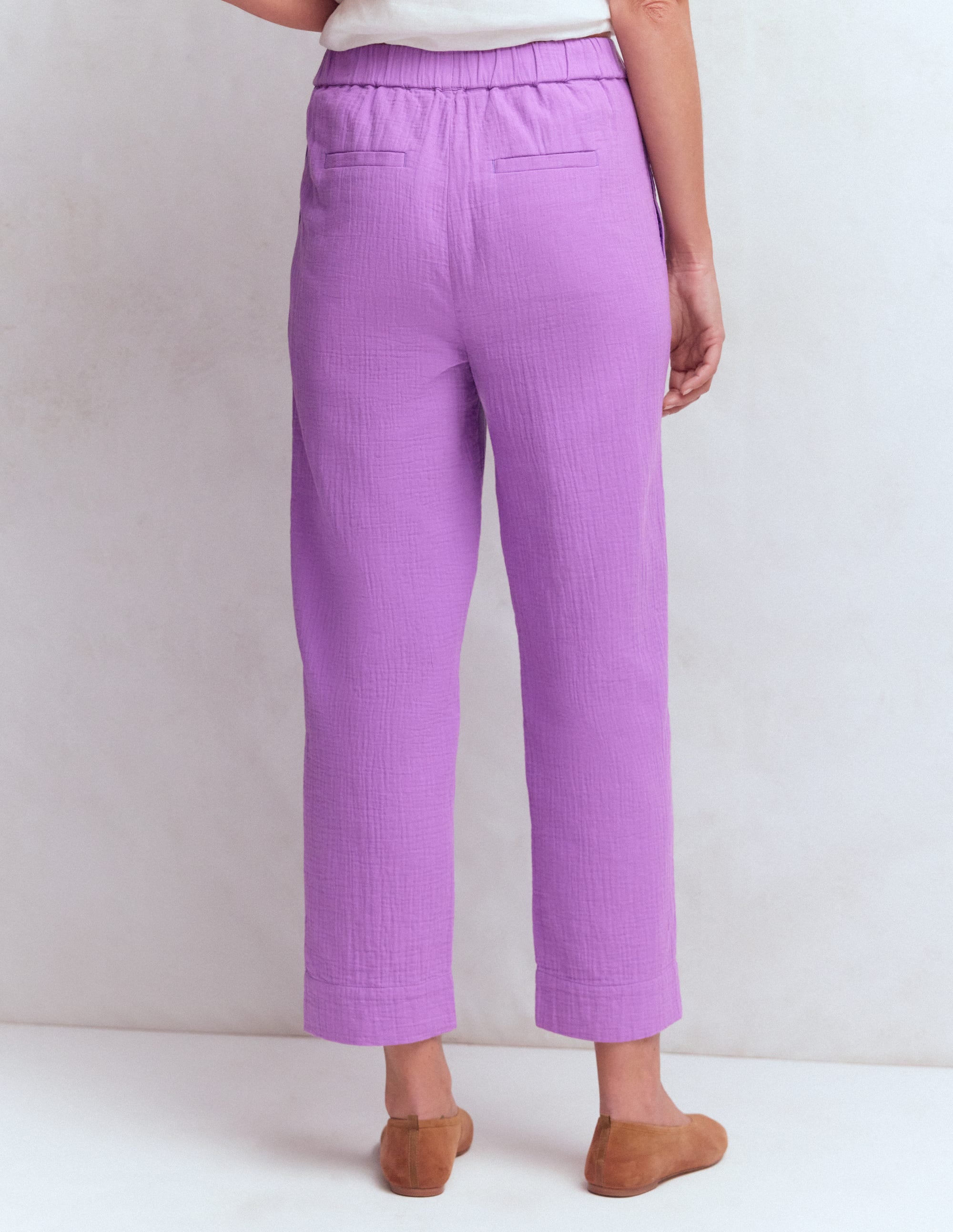 Double Cloth Crop Pants-Amethyst Purple - Image 3
