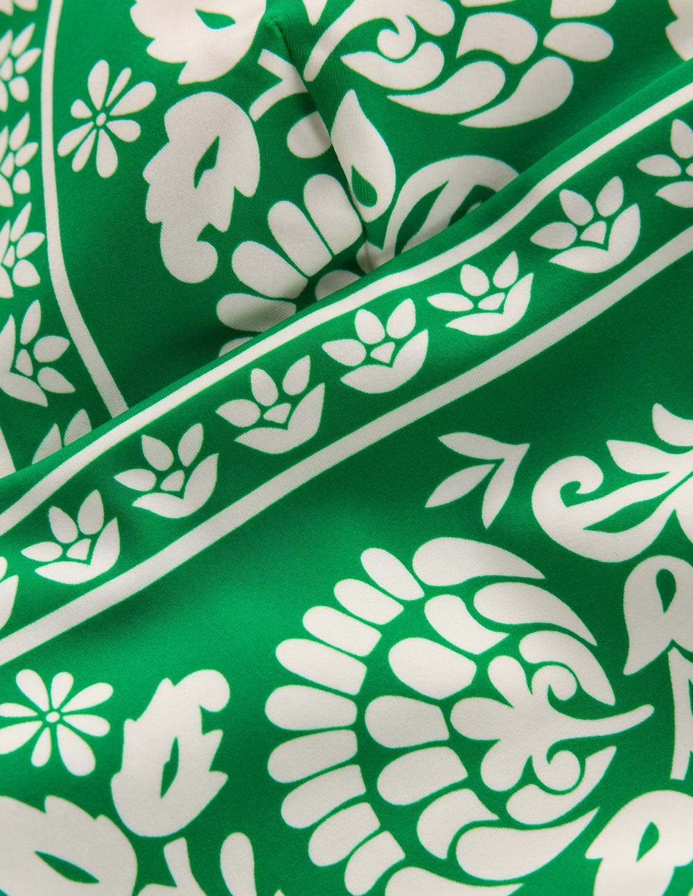 Mykonos Deep V Swimsuit-Green, Ornate Floret-6