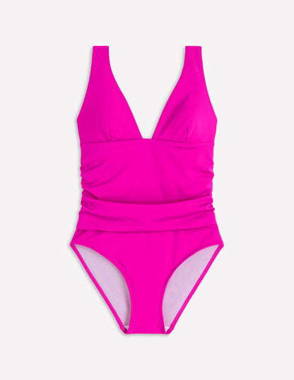 Mykonos Deep V Swimsuit-Bright Fuchsia-6