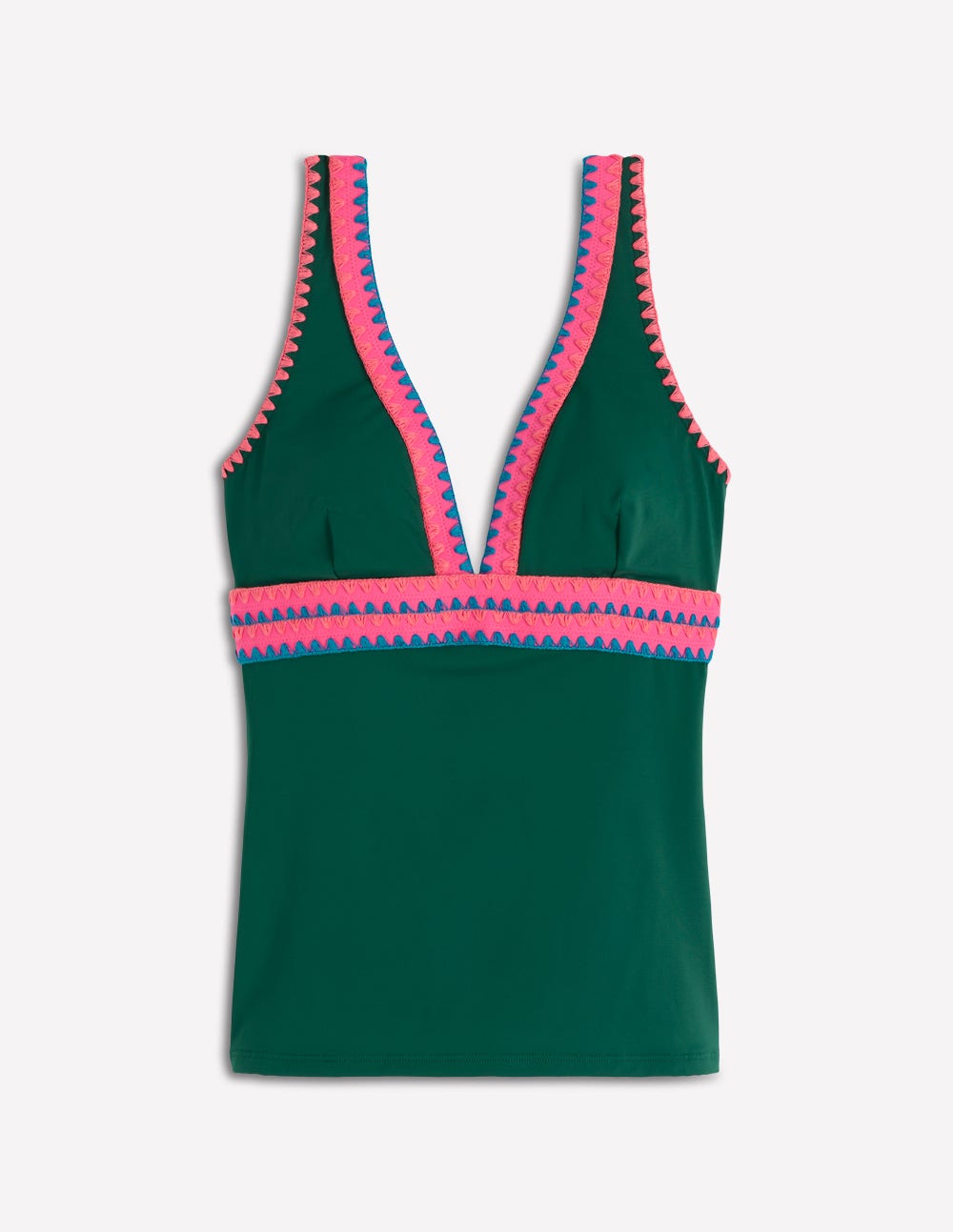 Porto Tankini Top-Mangrove Green, Embroidery - Image 7