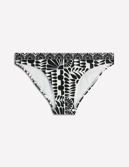 Porto Bikini Bottoms-Black, Geo Stamp-6