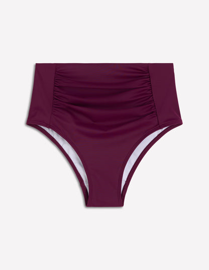 Kythira Ruched Bikini Bottoms-Chocberry-7