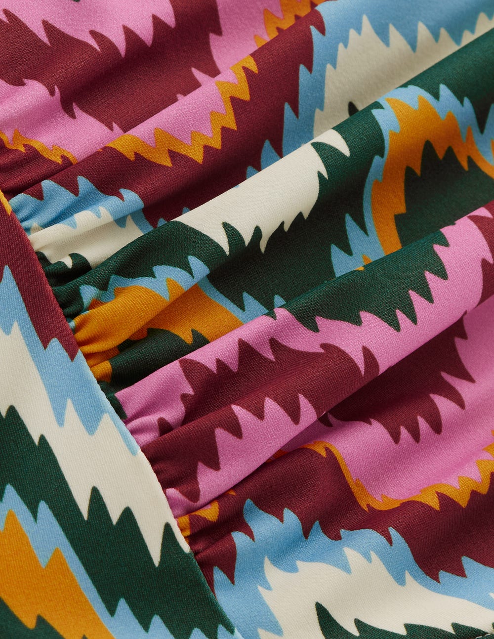 Kythira Ruched Bikini Bottoms-Multi, Zig Zag Wave-7