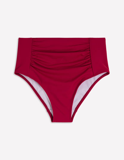 Kythira Ruched Bikini Bottoms-Bullfight Red-5