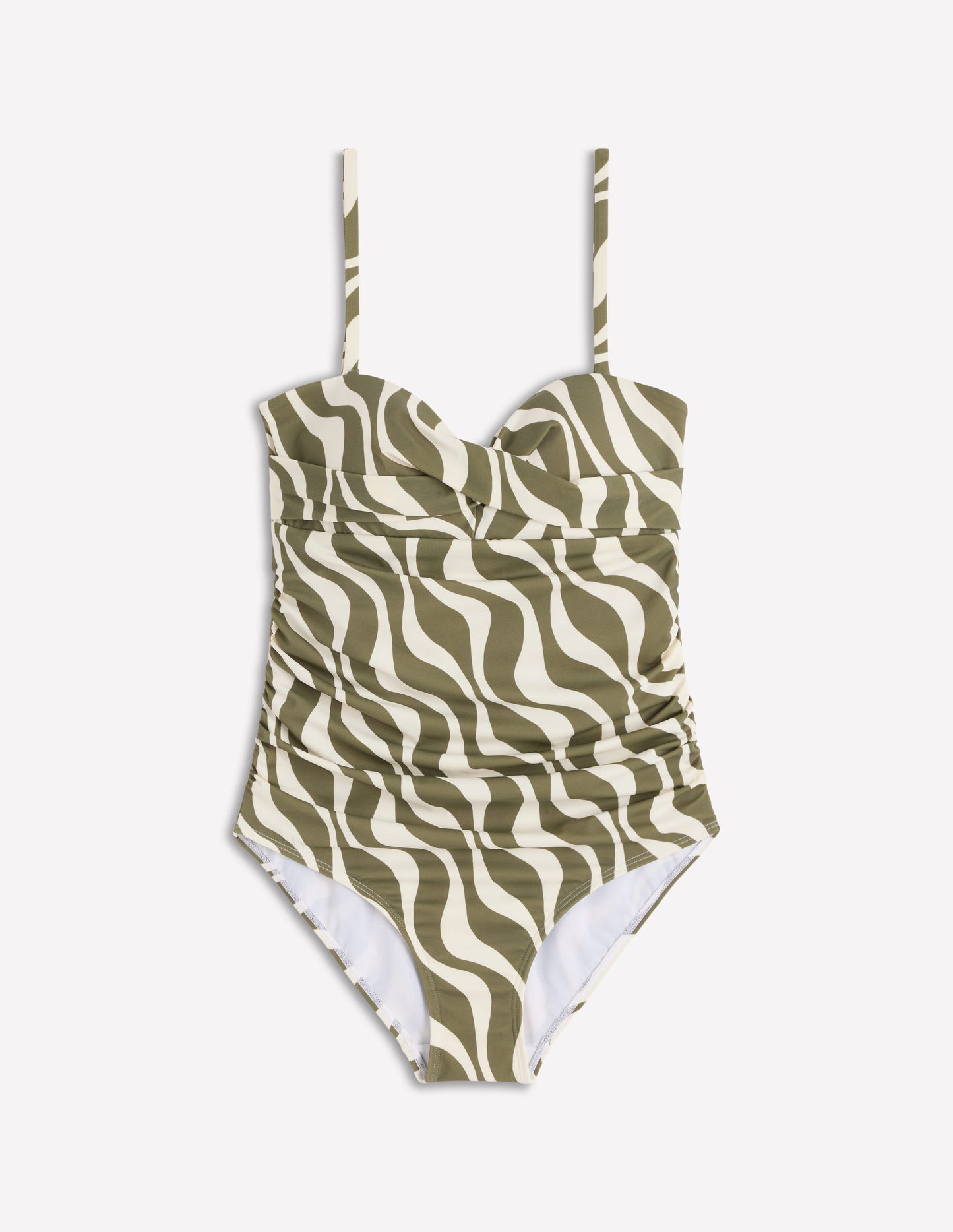 Andros Twist Front Swimsuit-Woodland Green, Rhythmic Wave