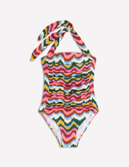 Kythira Ruched Swimsuit-Multi, Zig Zag Wave-6