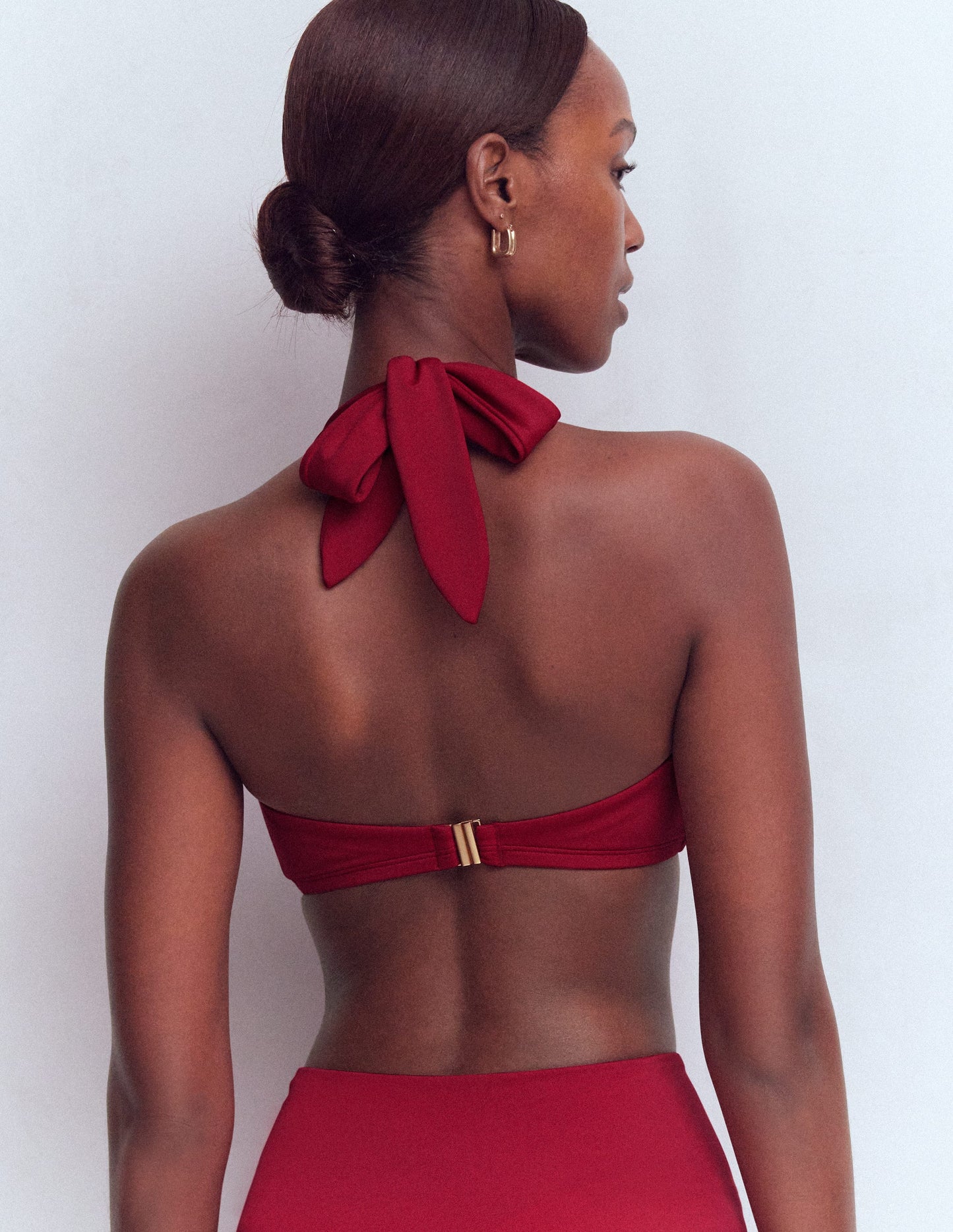Kythira Ruched Bikini Top-Bullfight Red