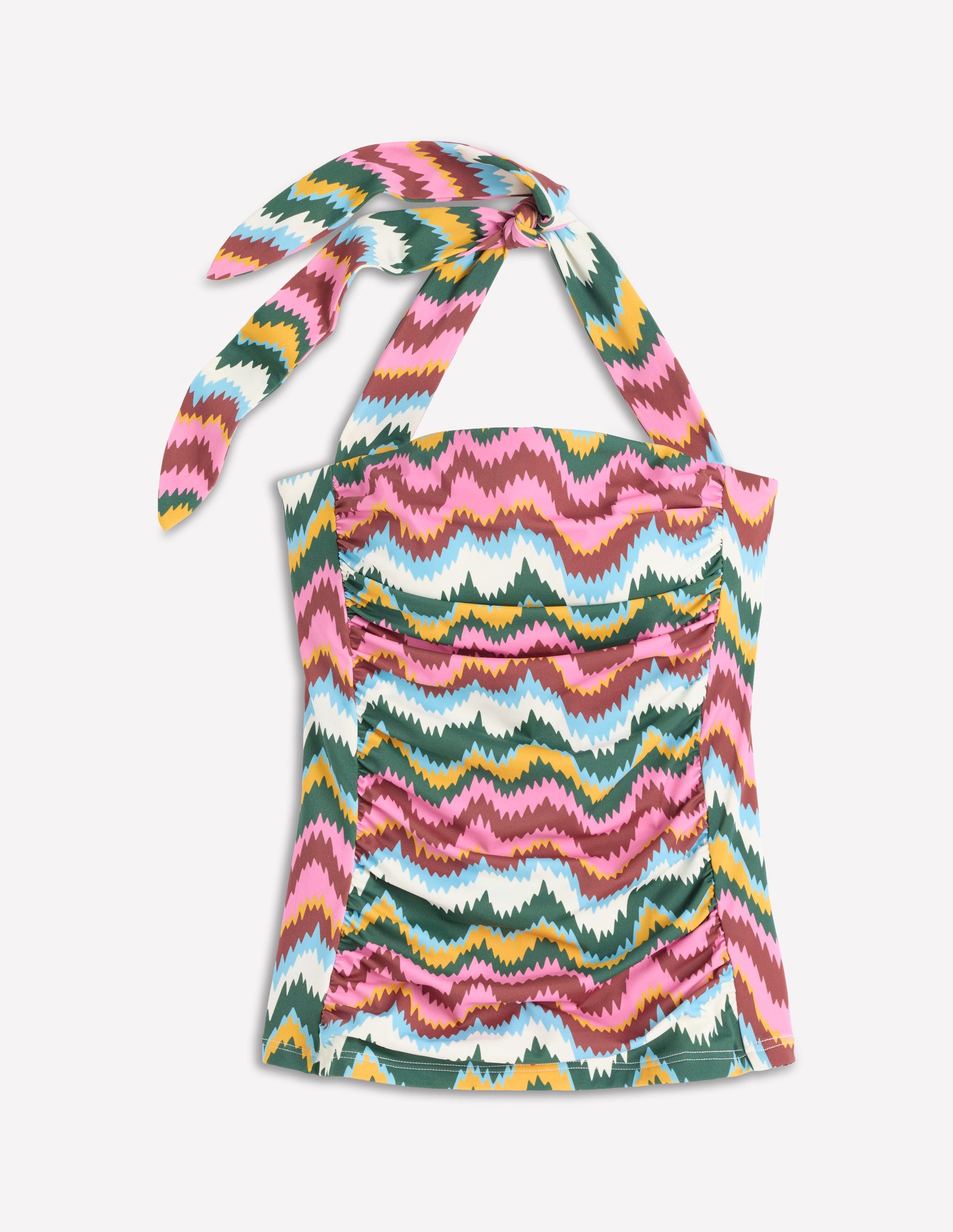 Kythira Ruched Tankini-Multi Zig zag wave-6