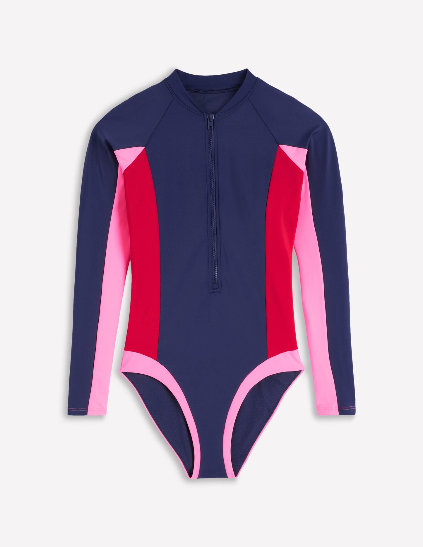 Rash Guard Swimsuit-Navy, Colourblock