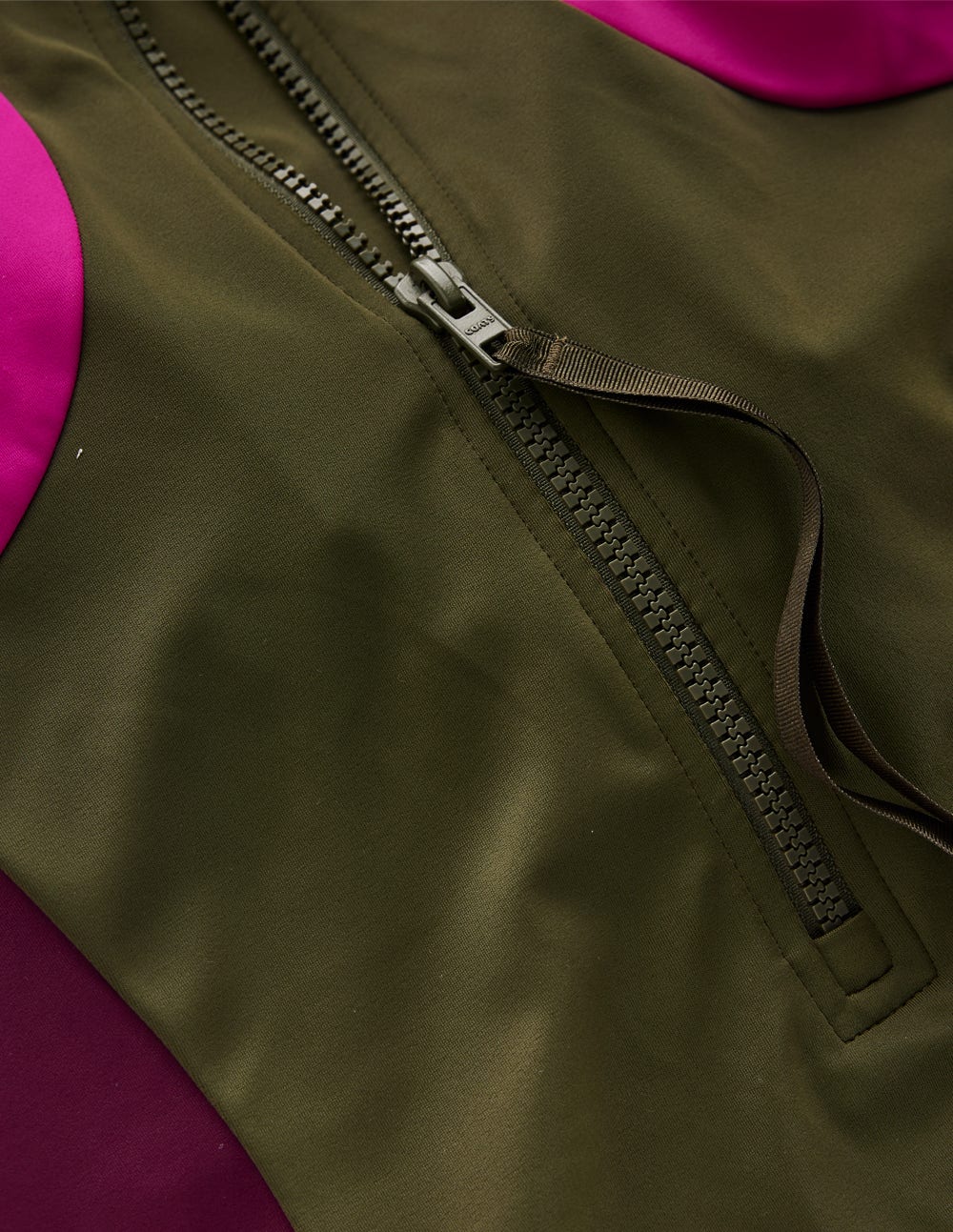 Sporty Rash Guard Swimsuit-Khaki, Colourblock-7