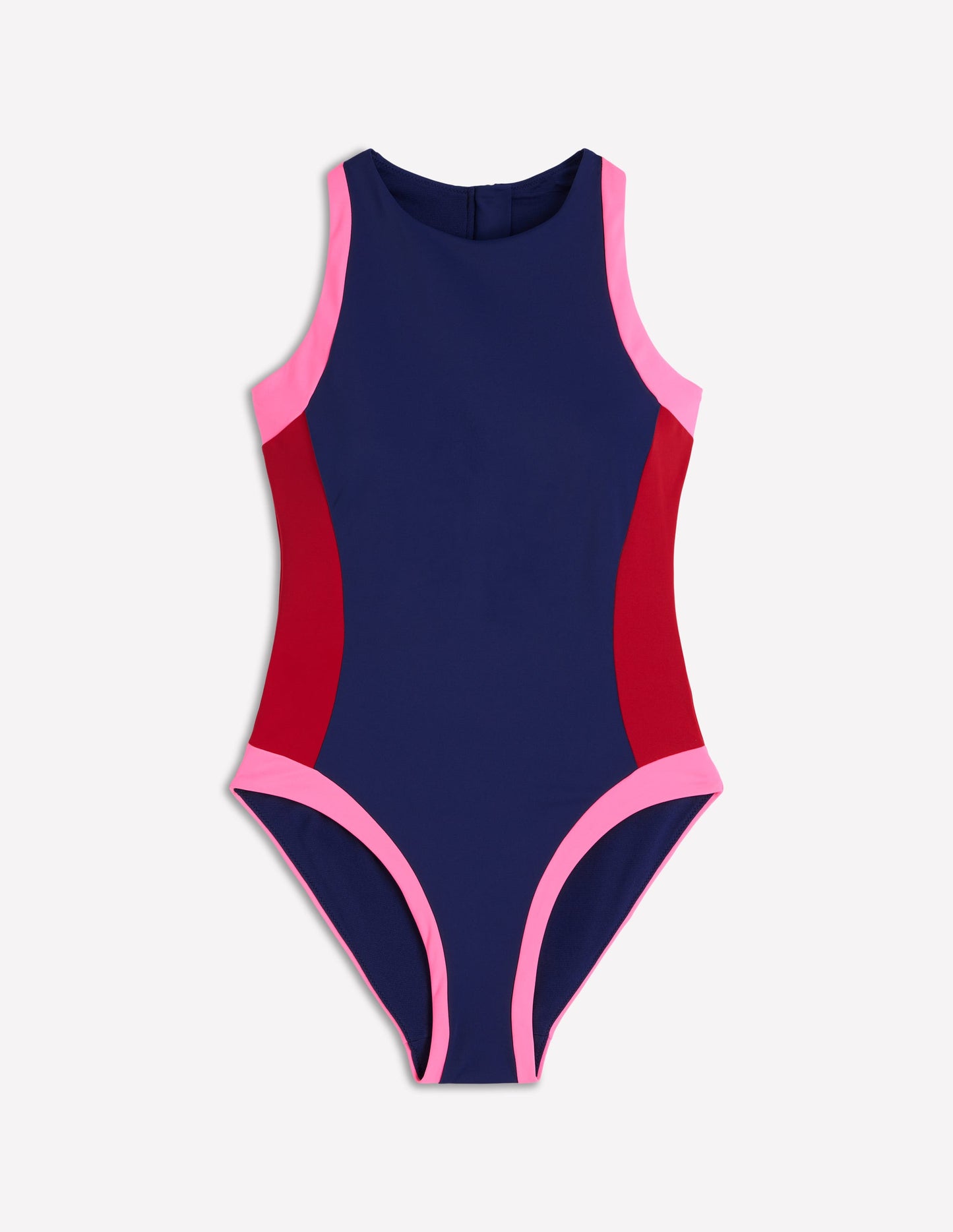 Sporty Rash Guard Swimsuit-Navy, Colourblock
