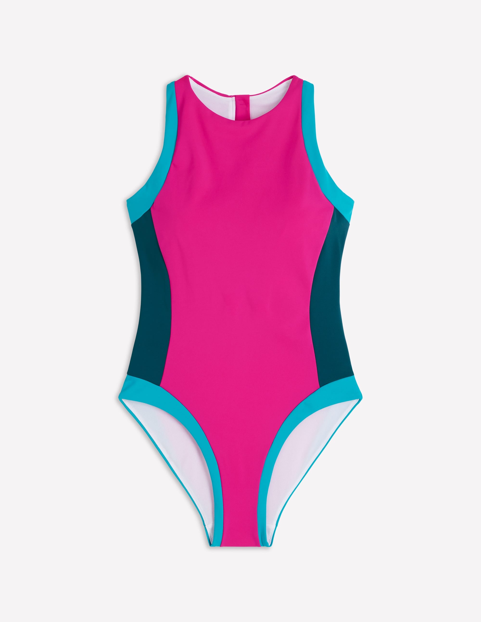 Sporty Rash Guard Swimsuit-Pink, Colourblock | Boden USA