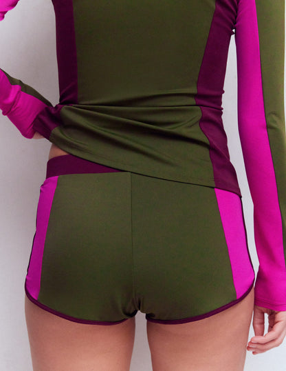 Swim Shorts-Khaki, Colourblock-3