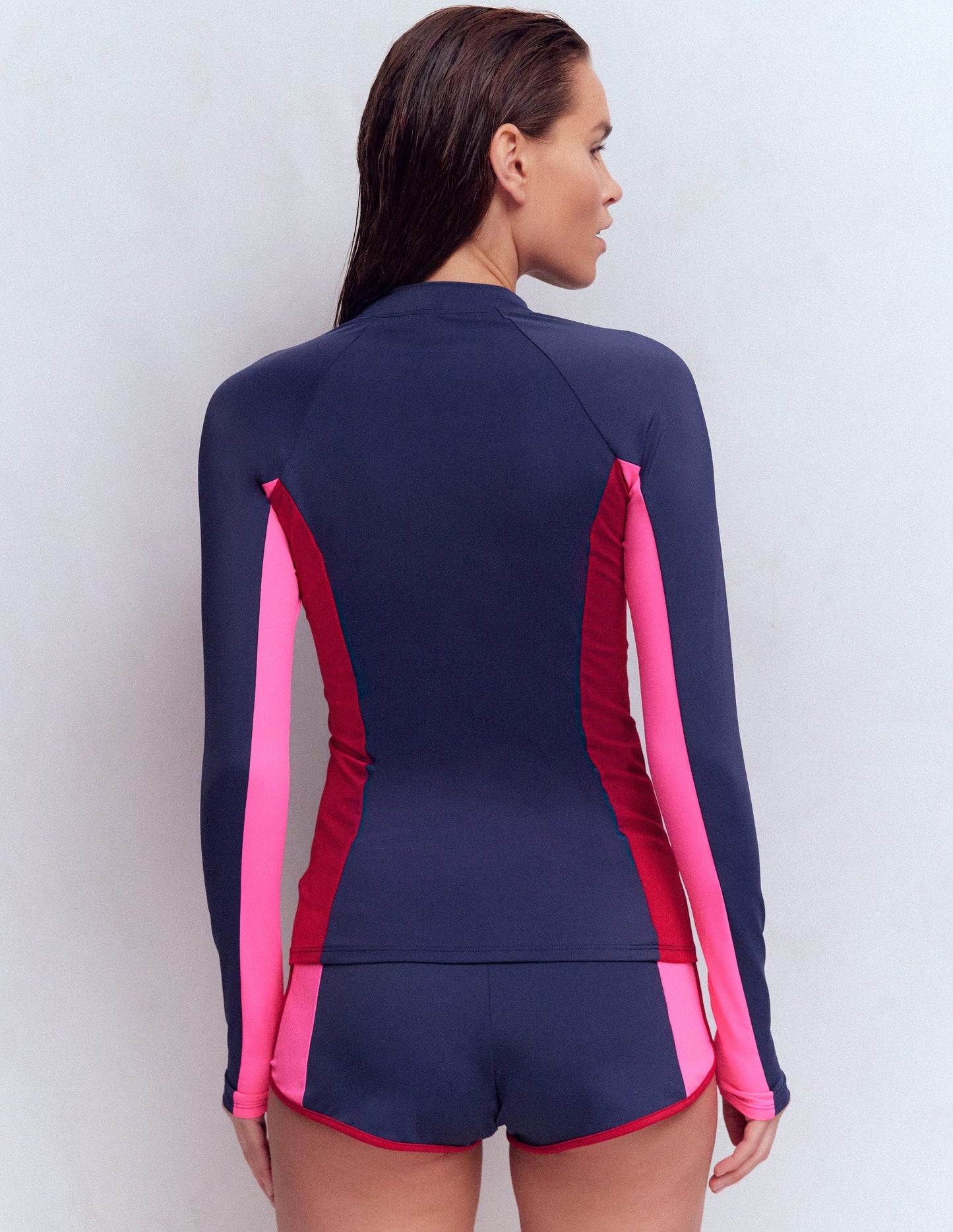 Sun Safe Raglan Rash Vest-Navy Colourblock