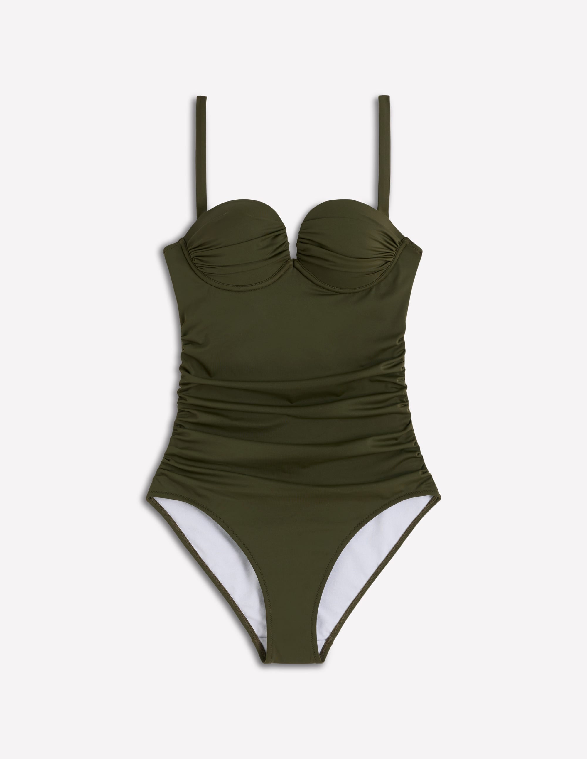 Pleated Cup Swimsuit-Olive - Image 6