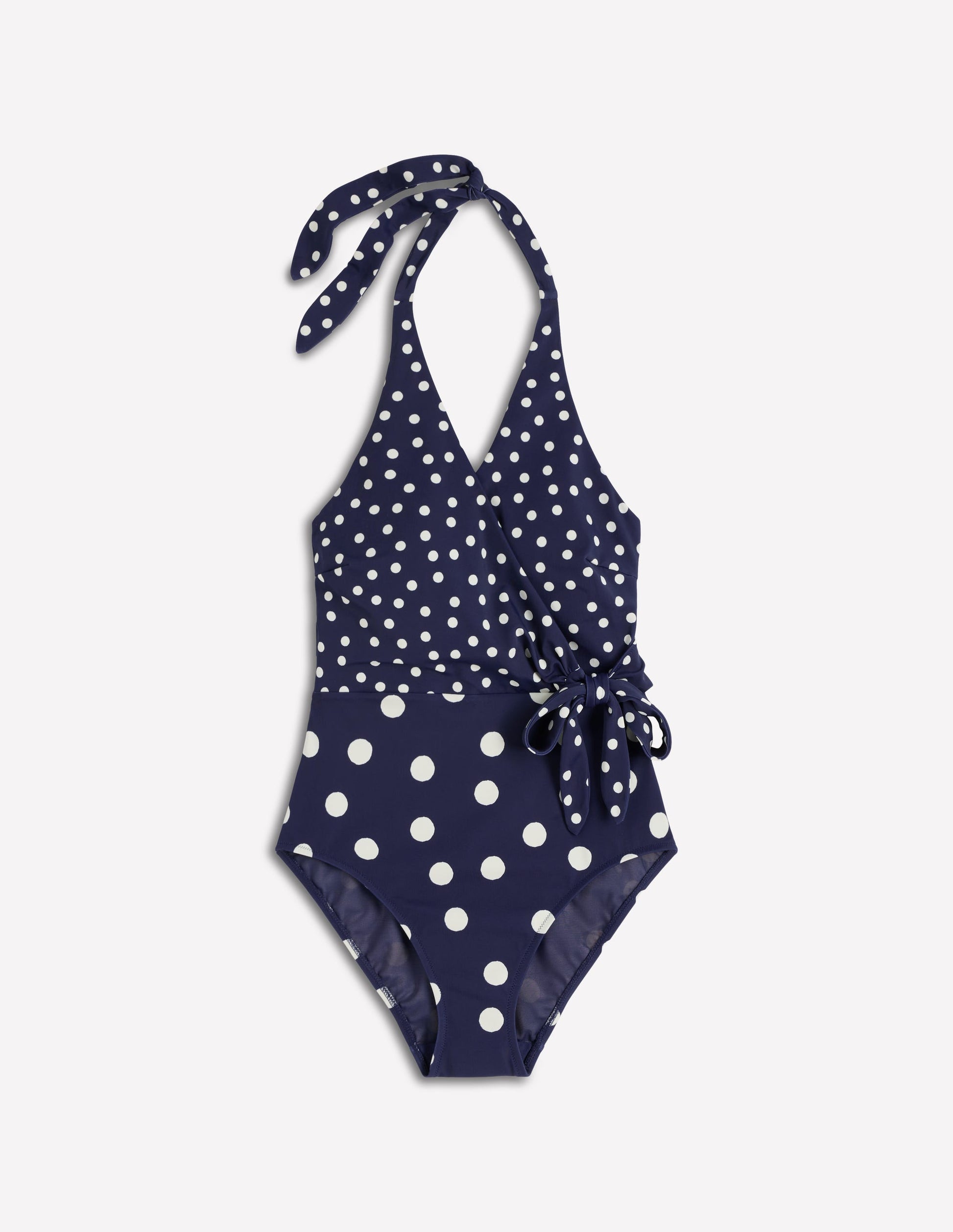 Tilos Tie Side Swimsuit-French Navy, Painted Dot-8