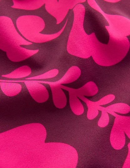 Strap Print Swimsuit-Chocberry, Decorative Lattice-9