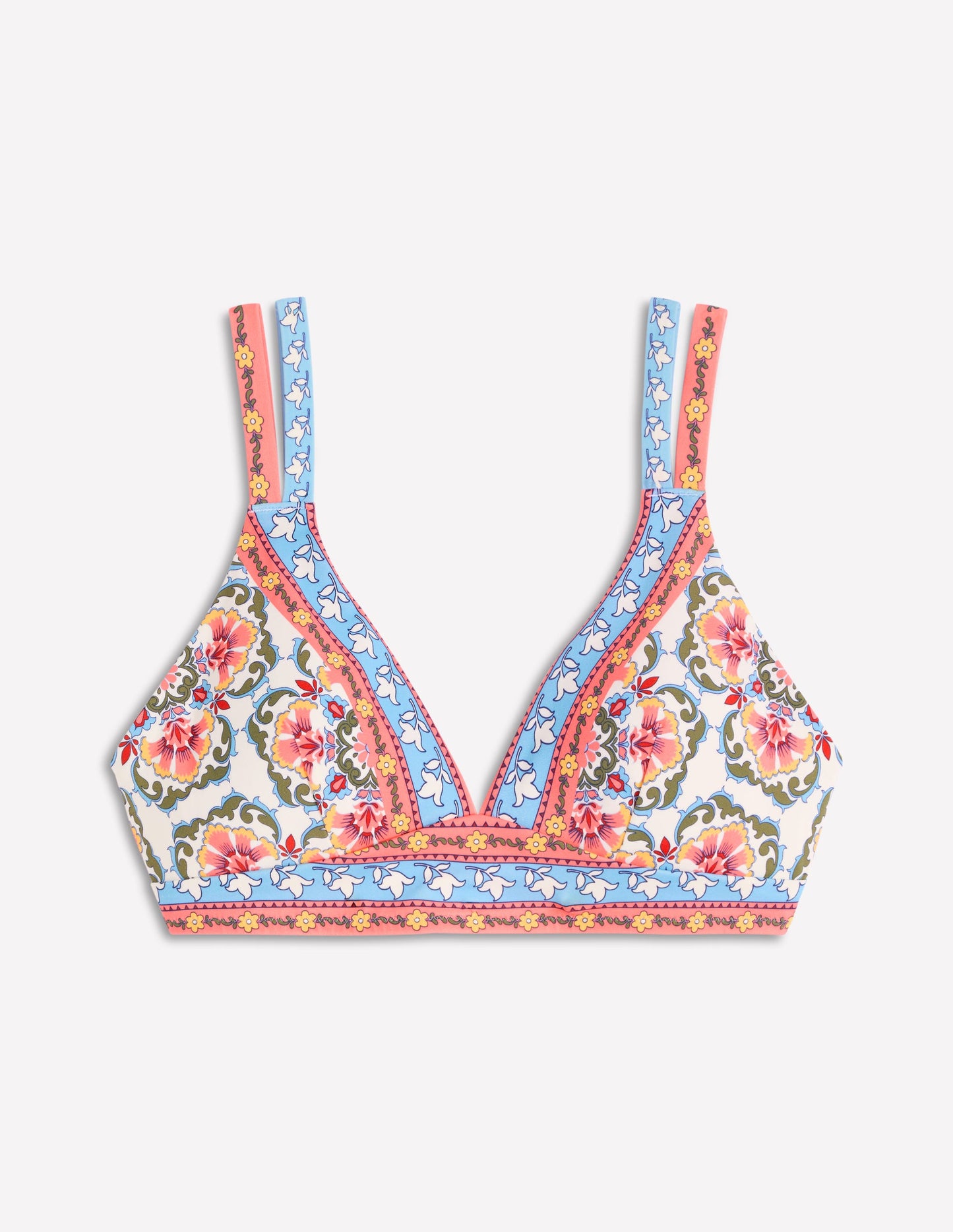 Arles Bikini Top-Pink, Ornamental Trellis