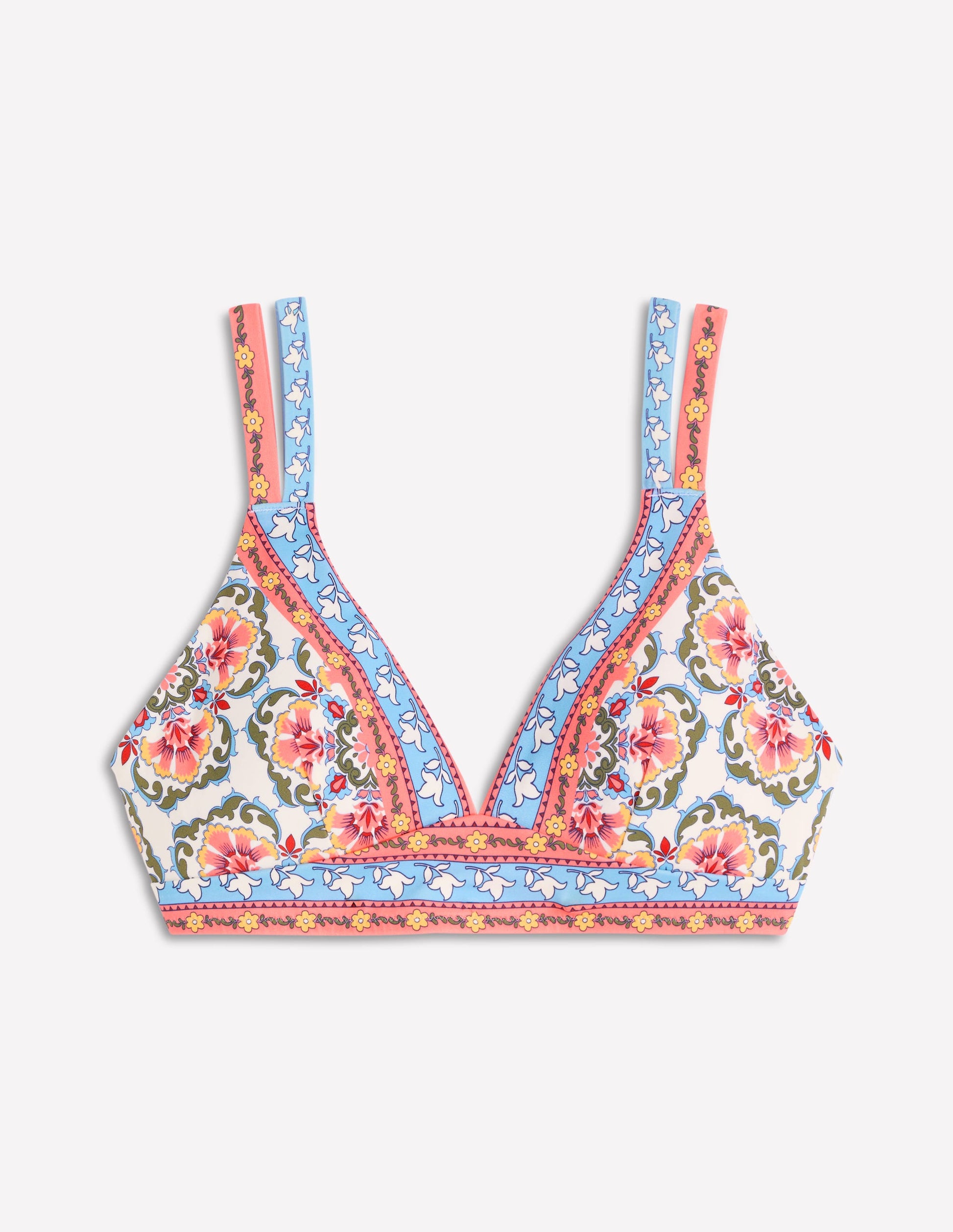 Arles Bikini Top-Pink, Ornamental Trellis-6