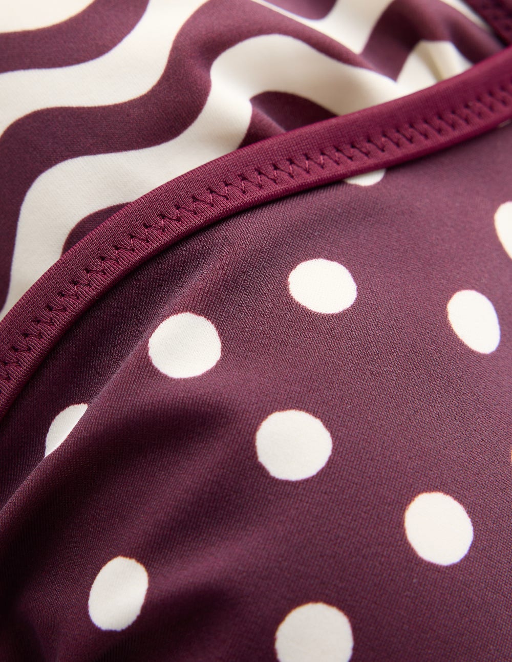 Symi Reversible Bikini Top-Chocberry, Stripe & Dot