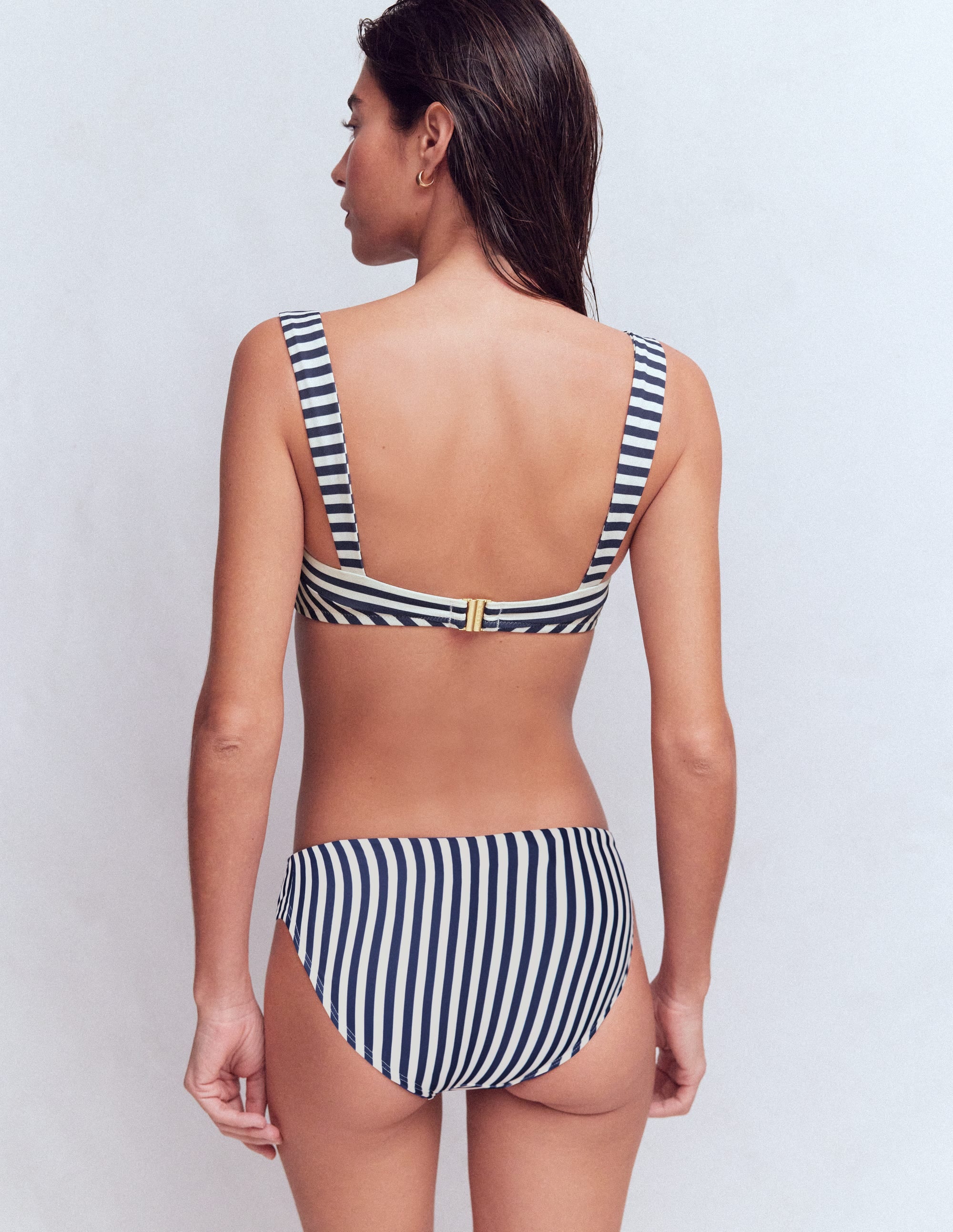 Clean Sweetheart Bikini Top-Navy, Ivory Stripe - Image 3
