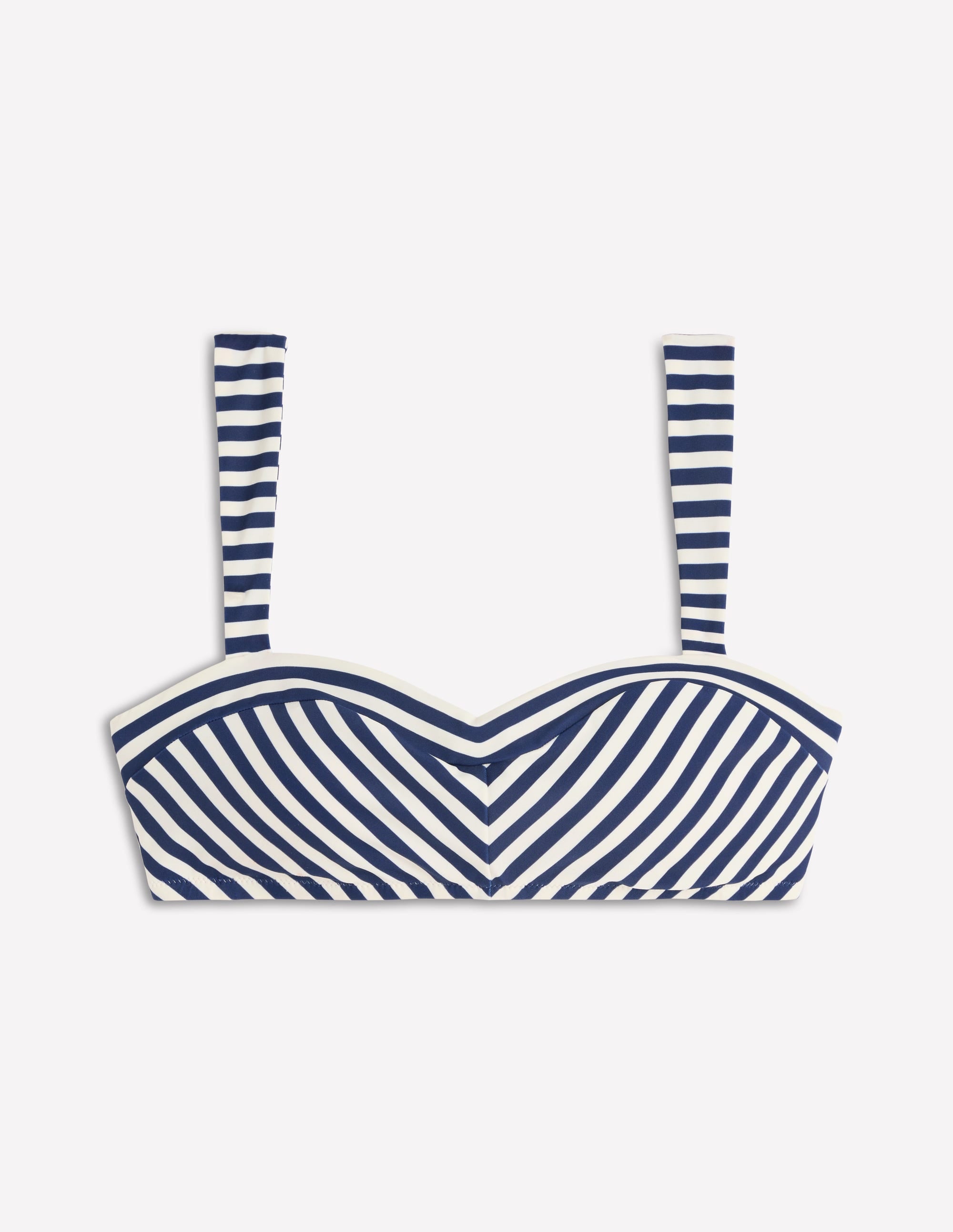Clean Sweetheart Bikini Top-Navy, Ivory Stripe - Image 5
