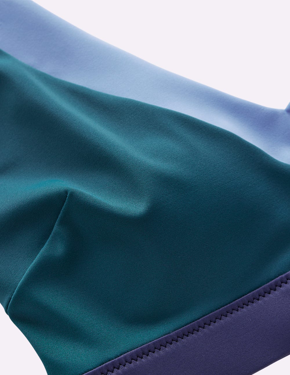 Campania Cross-back Bikini Top-Navy, Green, Blue Colourblock