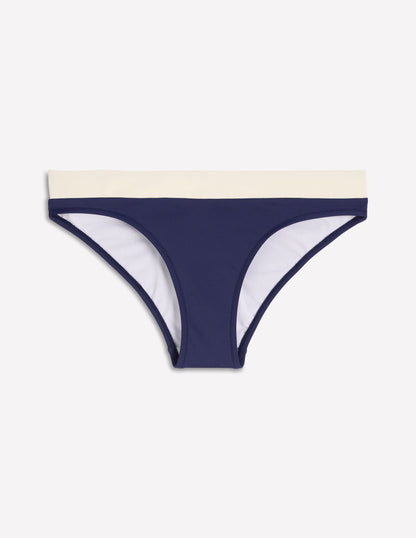 Campania Bikini Bottoms-Navy, Ivory Colourblock-5