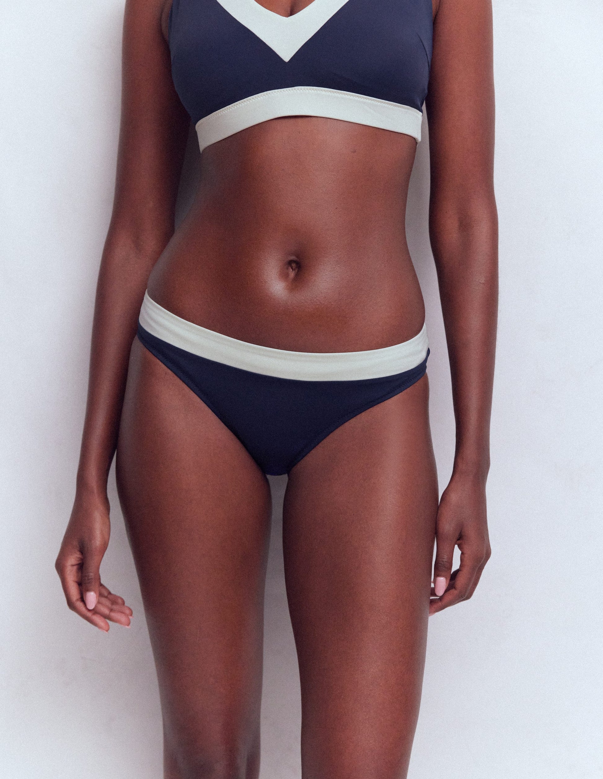 Campania Bikini Bottoms-Navy, Ivory Colourblock-4