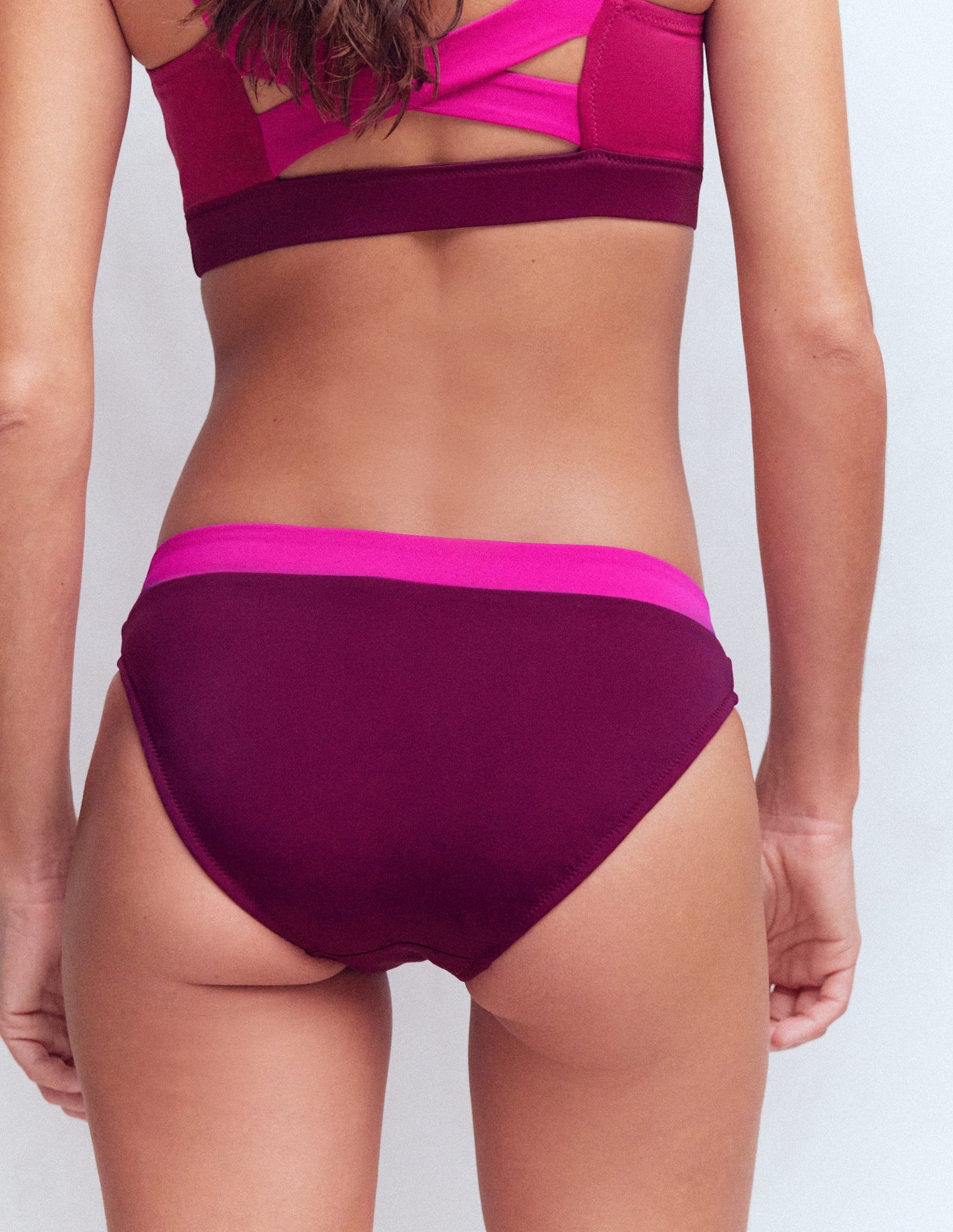 Panel Bikini Bottoms-Fuchsia, Snob, Chocberry