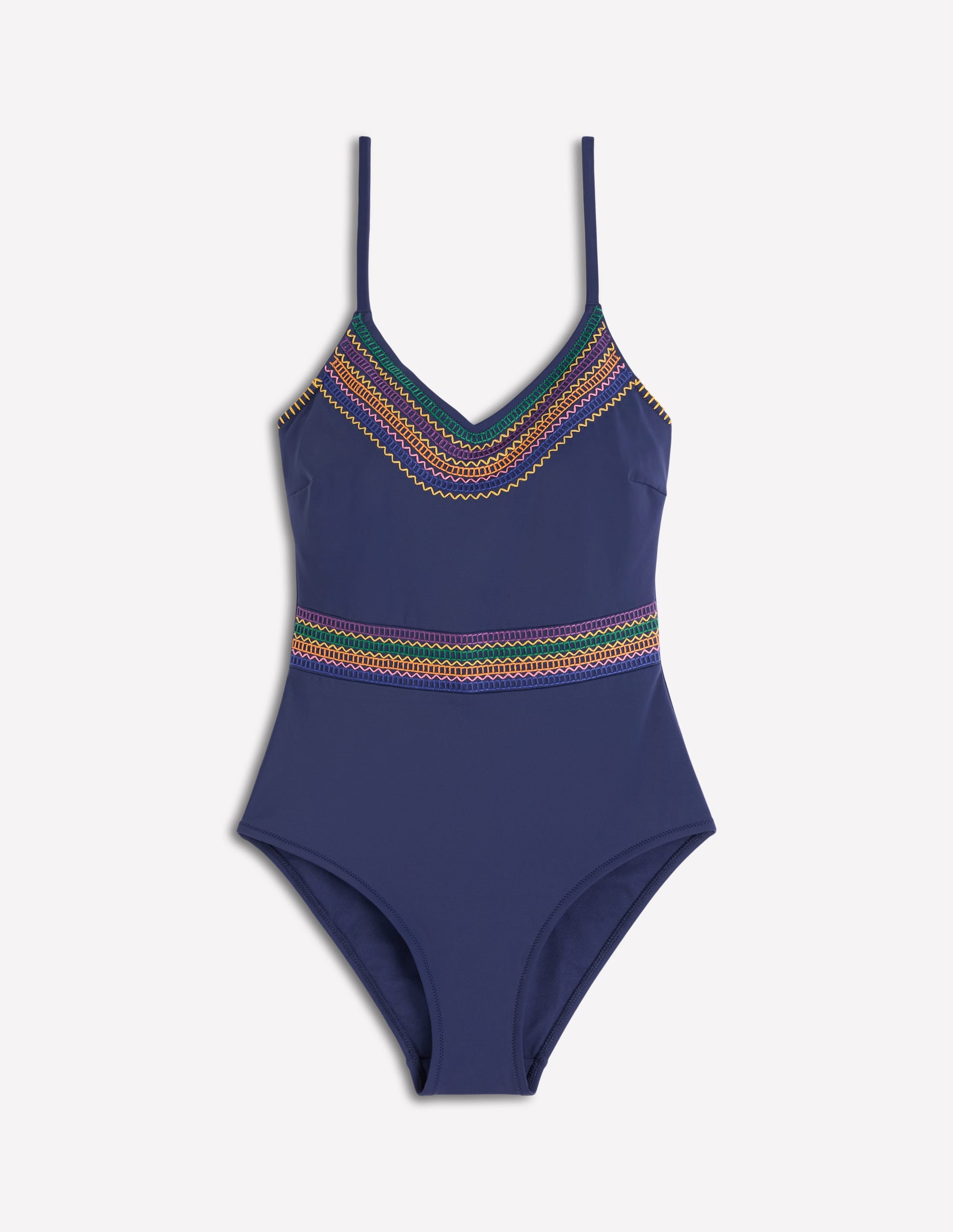 Interest Trim Swimsuit-Navy, Contrast Trim - Image 5
