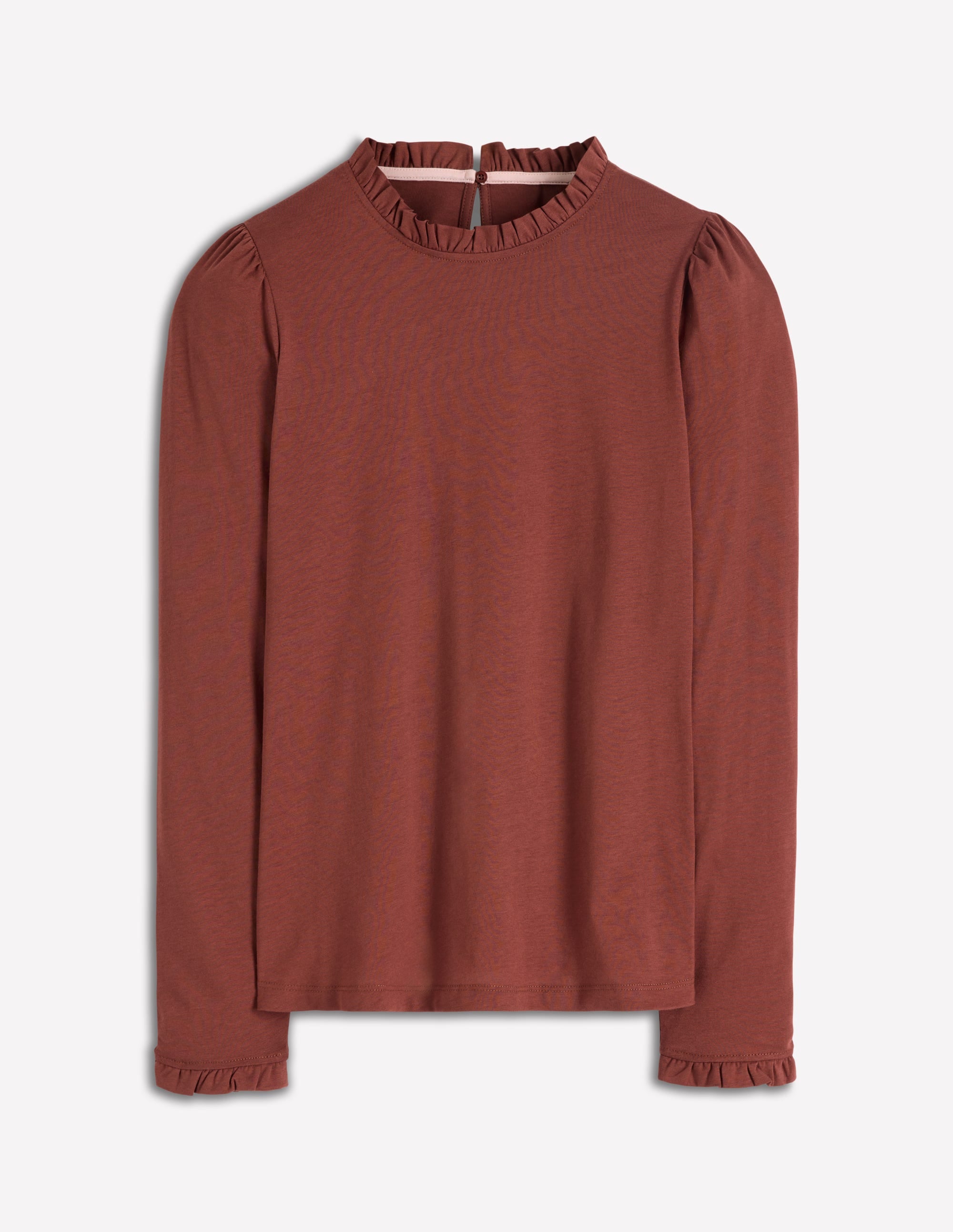 Supersoft Frill Detail Top-Roasted Brown - Image 4