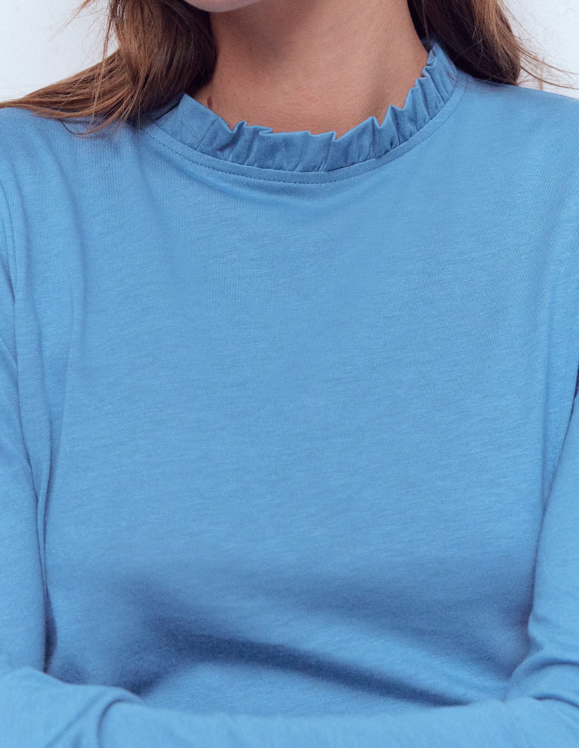 Supersoft Frill Detail Top - Captains Blue | Boden USA