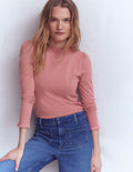 Supersoft Frill Detail Top-Vintage Rose