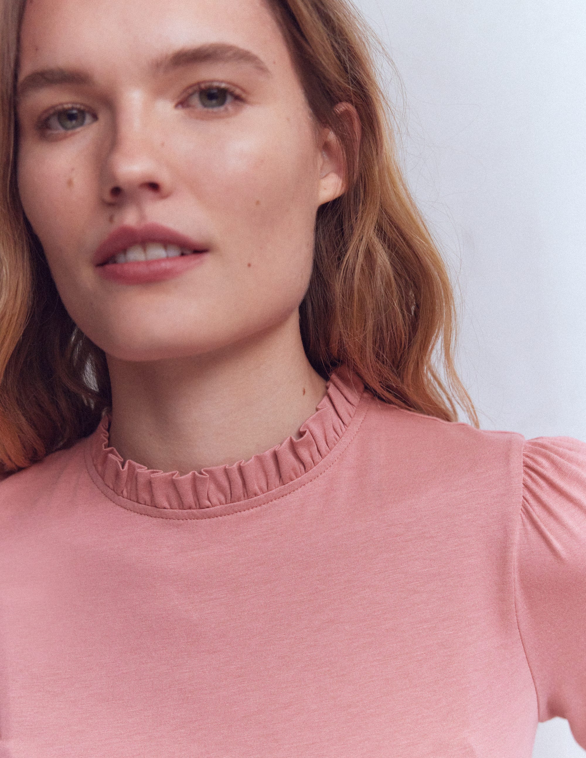 Supersoft Frill Detail Top-Vintage Rose - Image 2
