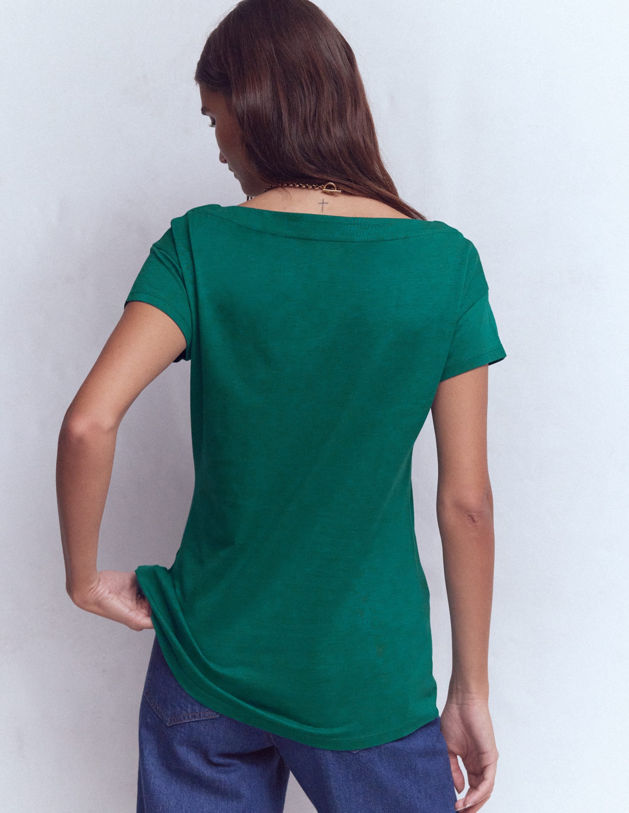 Supersoft Boat Neck T-Shirt-Deep Teal | Boden USA