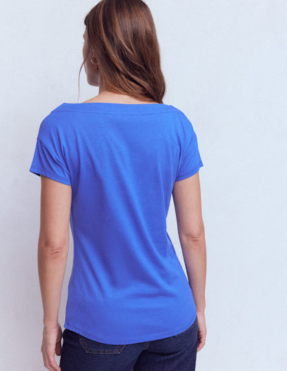Supersoft Boat Neck T-Shirt-Beaucoup Blue-3