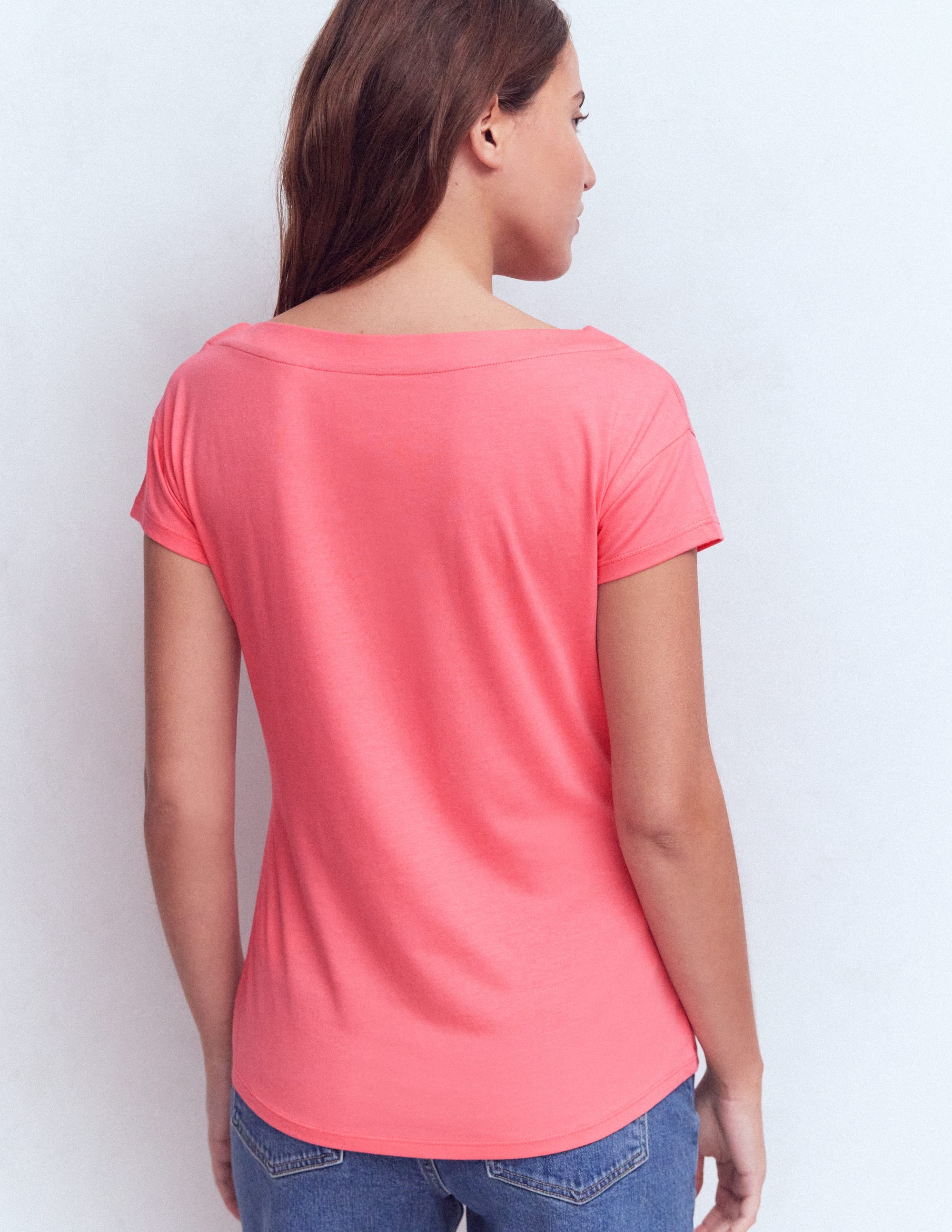 Supersoft Boat Neck T-Shirt-Azalea Pink | Boden USA