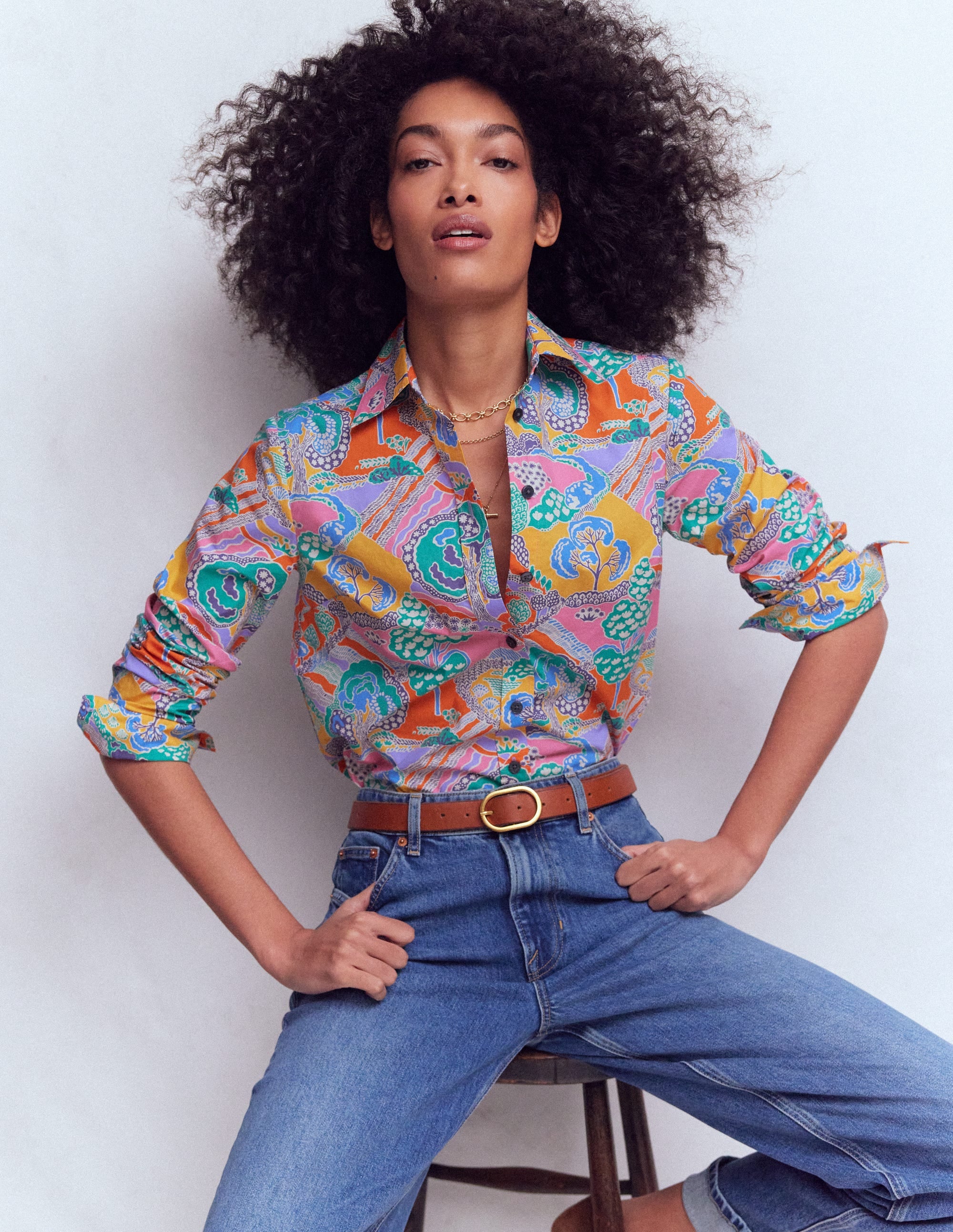 Sienna Cotton Shirt-Multi, Enchanted Dreamscape - Image 1