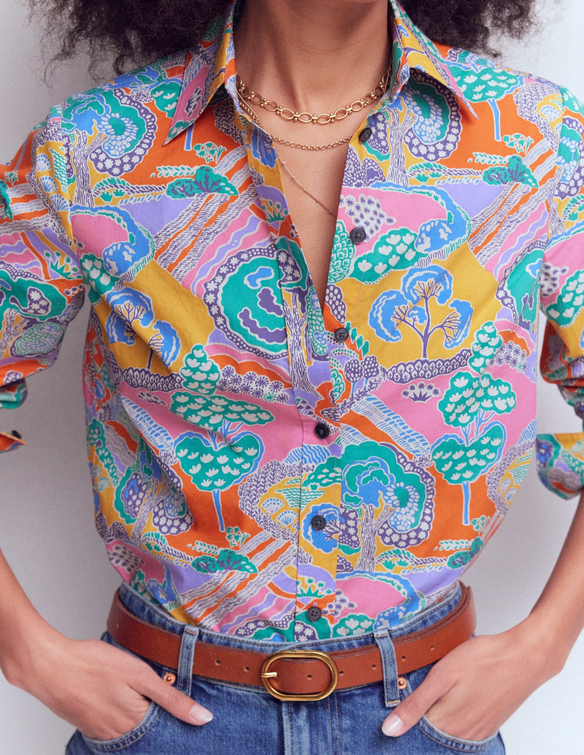 Sienna Cotton Shirt-Multi, Enchanted Dreamscape - Image 2