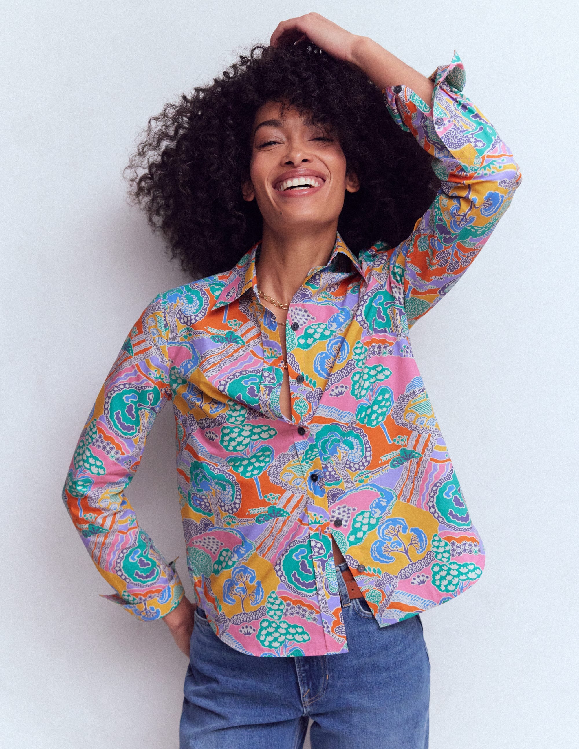 Sienna Cotton Shirt-Multi, Enchanted Dreamscape - Image 4