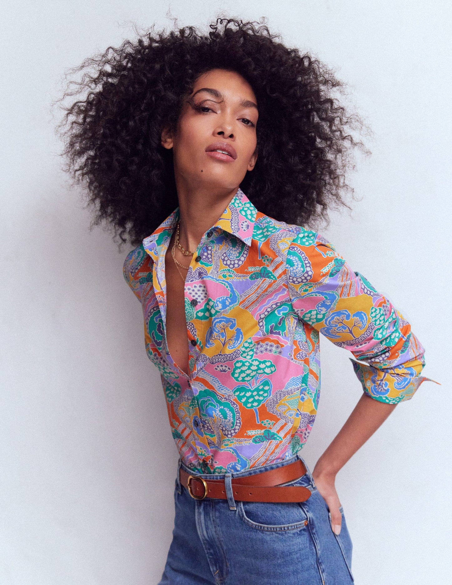 Sienna Cotton Shirt-Multi, Enchanted Dreamscape