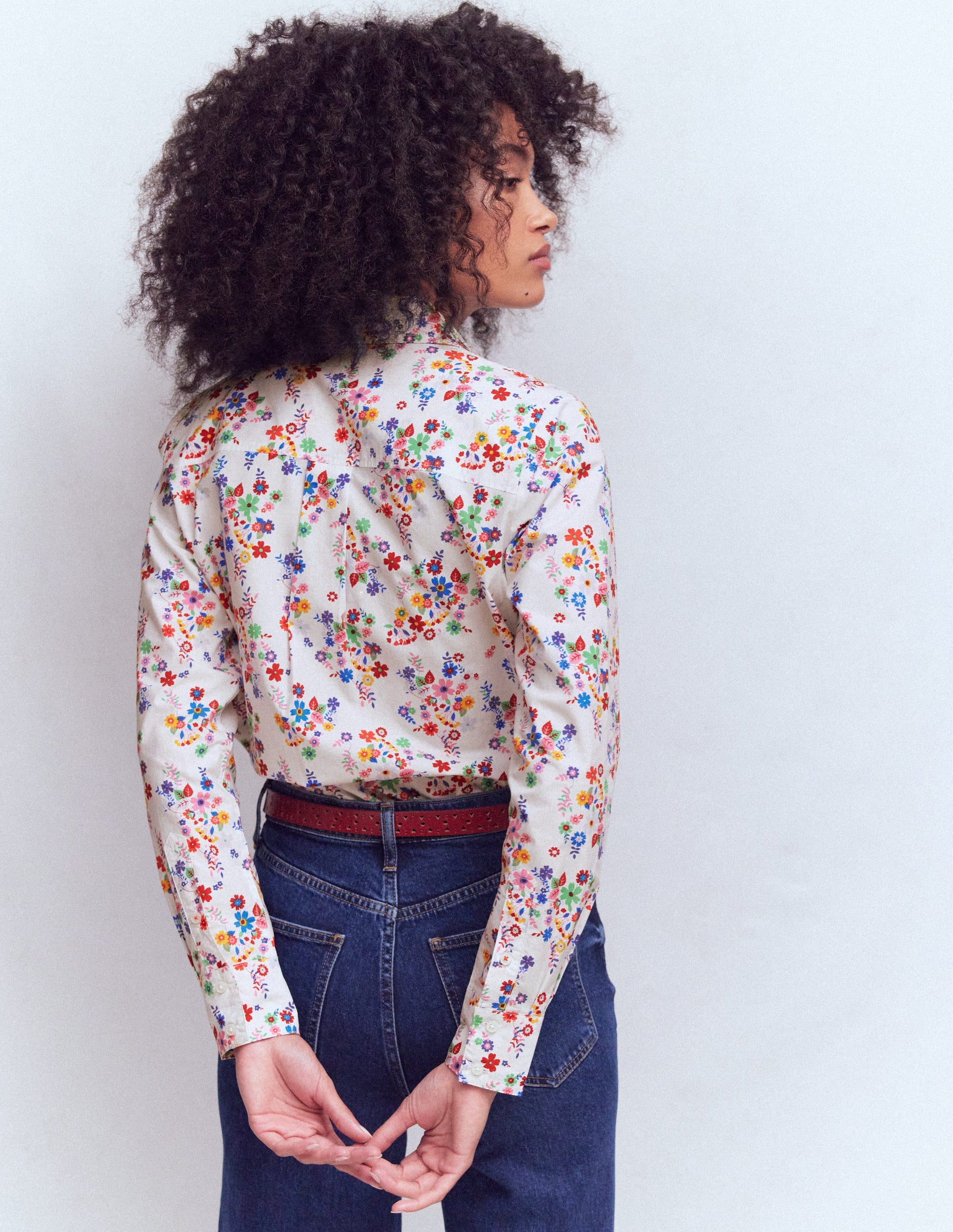 Sienna Cotton Shirt-Multi, Blossom Clusters-3