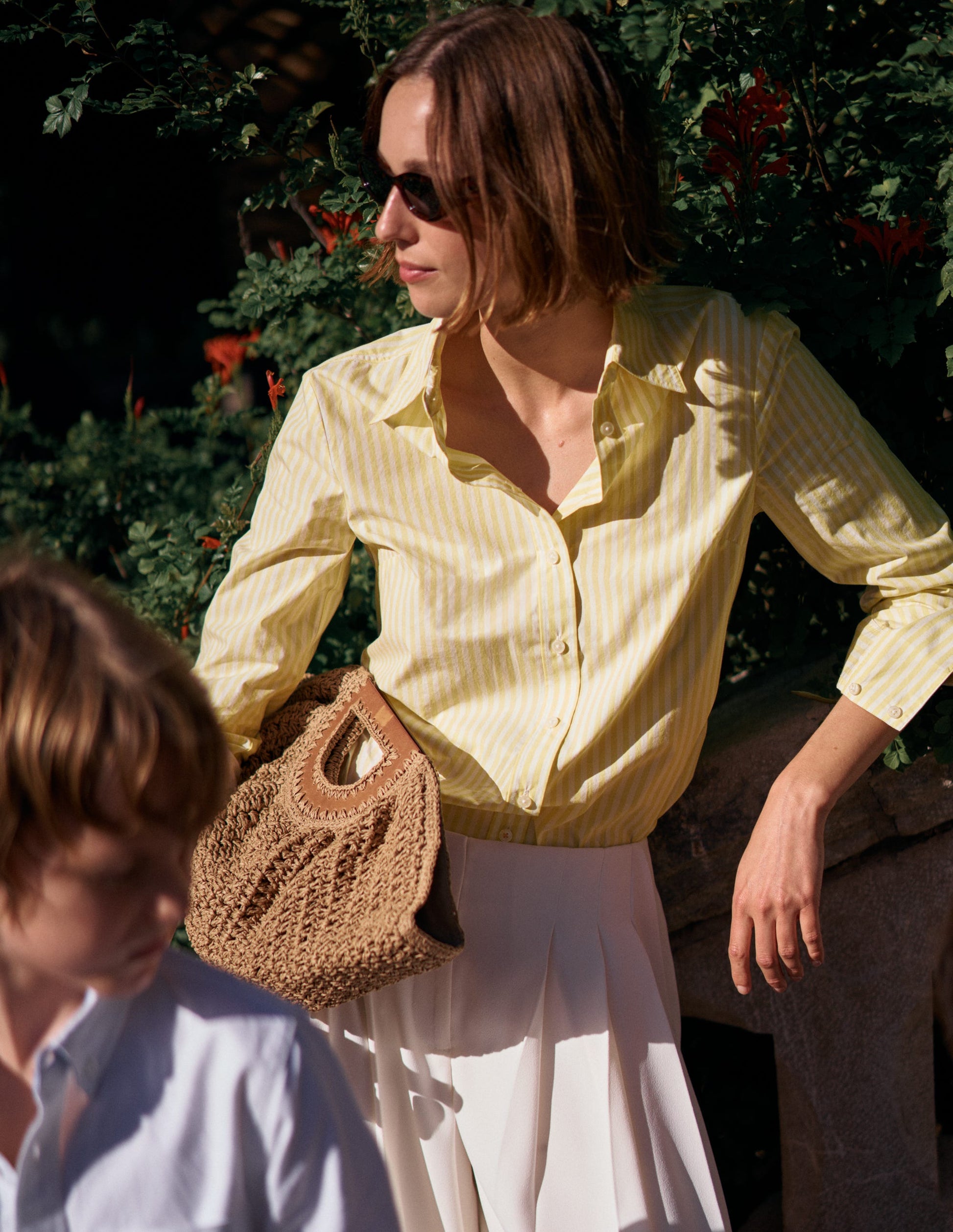 Sienna Cotton Shirt-Yellow Fine Stripe-6