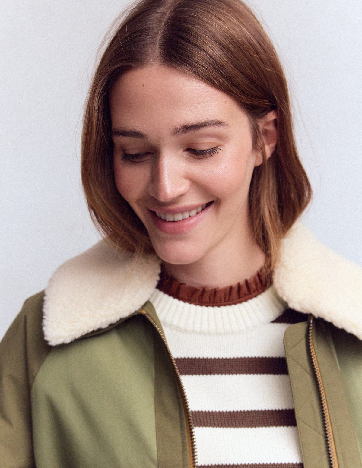Supersoft Frill Detail T-shirt-Roasted Brown - Image 3