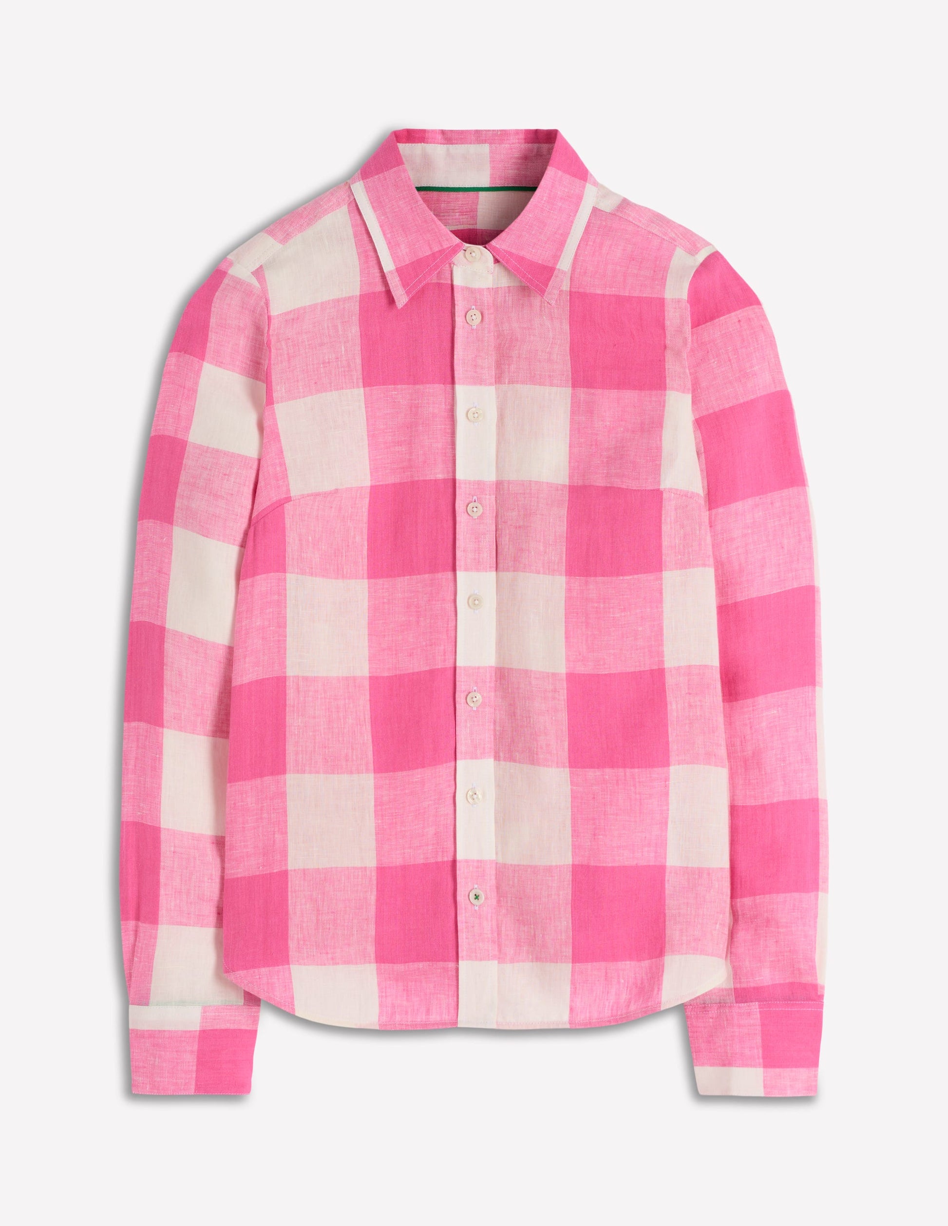 Sienna Linen Shirt-Pink Gingham-7